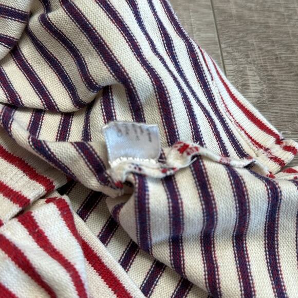 SIR Red White Striped High Low Mock Neck Tunic Sweater Women’s - Picture 5 of 10